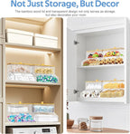 JYPS 2-in-1 Laundry Organizer with Large Capacity: Double-Layer Transparent Acrylic Storage Box with Bamboo Lid for Pods, Dryer Sheets & Supplies