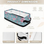 Storage Bins Elegant Towel Storage Baskets Lightweight Cosmetics Storage Basket with Handles Collapsible Organizer for Bathroom Office Bedroom Decor, Peach Blossom Light Teal