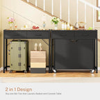 Laundry Sorter, Rolling Laundry Hamper with 3 Section Pull-Out Bags, Laundry Basket Organizer with 2 Drawers & 2-Tone Top Panel, Laundry Hamper with Wheels for Laundry Room Organization, Bathroom
