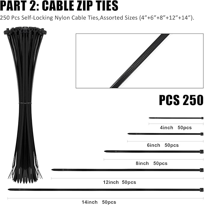 UNITEDPOWER Cable Tie Holder, Wall Mount Storage Rack Organizer for Workshop, Shed, Garage, Home, Fit Various Lengths Zip Tie