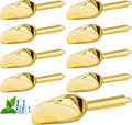 Zhehao 8 Pcs Metal Ice Scoop 6 oz Stainless Steel Ice Scooper for Ice Maker Kitchen Freezer Bar Wedding Party Small Scoops for Pet Animal Dog Food Candy Scoop Beach Shovel (Gold)