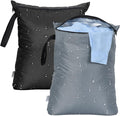 OTraki 2PCS Wet Bags 16x20 inch Medium Wet Dry Bag for Swimsuit and Towels Waterproof Beach Swimming Bag, Wet Dirty Clothes Gym Bags with Handle Drying Do Not Exceed 176℉ (Black & Grey)