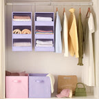 GRANNY SAYS 3 Shelf Hanging Closet Organizers and Storage, Collapsible Closet Storage Organizer with 2 Metal Hooks, Leak-Proof Hanging Shelves for Closet, Dorm Room, Nursery, 2 Pack, Purple
