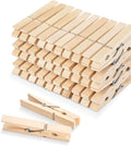 Clothes Pins, Wooden Clothespins for Crafts, Strong Grip Close Pins Birchwood Clothes Clips Laundry Clothesline Clothespin Clothing Pegs for Hanging Baby Clothing Photos, 2.83 Inch, Pack of 50