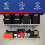 SafeRacks Garage Wall Shelves - 2 Pack Combo Set with 4 Hanging Hooks