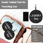Sylfairy 2 Pack XL Laundry Bag with Strap,Heavy Duty Travel Laundry Bag,Rip-Stop Dirty Clothes Shoulder Bag with Drawstring,Easy Fit a Laundry Hamper or Basket Travel Essentials (Black)
