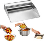 HIC Kitchen Food Scoop, 18/8 Stainless Steel, Wide Mouth, For Transferring Chopped Ingredients And Scraping Pastry Dough, 6-Inch