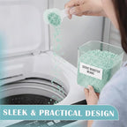 4 packs Laundry Pod Containers for Storage & Organization, Solution featuring Powder Laundry Detergent Container & dryer sheets with bamboo lids and labels. Includes scoops for powder and detergent.