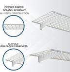 Hyloft 00967 2-Pack Heavy Duty Steel Garage Shelving, 45”x 15” Wall Mounted Shelve,Max Shelf Load 200 Pounds, White Powder Coated