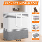 4 Pack Large Laundry Baskets, Laundry Hampers, Freestanding Waterproof Collapsible Clothes Bag with Extended & Reinforced Handles - Clothes Basket for Dorm, Bathroom, Home (100L)