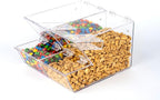Candy Bin Topping Dispenser - Acrylic Bulk Sprinkle Container w/Scoop, Stackable & Magnetic for Multiple Holders on Shelf - Commercial Setting for Cereal, Nuts, Candies & Snack Food Storage