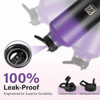 Insulated Water Bottle | Thickened Stainless Steel Vacuum Metal | Portable Sports Half Gallon Large Water Jug for Gym and Hiking with Straw, Carrier Bag, Handle Strap | BPA-Free 64 oz