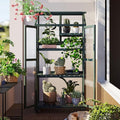 Sturdy Wooden Greenhouse for Balcony or Backyard Use with Rolling Wheels and Adjustable Shelving for Plant Growing (Green + Solid Wood + Wood)