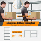 Giantex 5-Tier Storage Shelves, Height Adjustable Metal Storage Utility Rack Shelf with Anti-Tipping Device, Heavy Duty Garage Shelving for Warehouse, Basement, Kitchen, 35.5" x 12" x 72", Grey