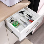 Adjustable Clear Drawer Organizer, Plastic Drawer Divider Tray with Removable 9 Sections for Desk,Bathroom,Office,Makeup,Junk