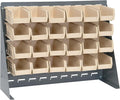 Quantum Storage Systems QBR-2721-210-24IV Ultra Bin Complete Bench Rack Package with 24 Ultra Bins, 27" x 8" x 21" , Ivory