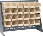 Quantum Storage Systems QBR-2721-210-24IV Ultra Bin Complete Bench Rack Package with 24 Ultra Bins, 27" x 8" x 21" , Ivory
