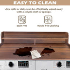 Royxen Laundry Countertop with 2-Tier Shelf Universal Fit, Washer and Dryer Countertop with Storage Space, Shelf Height 11.5 Inches, Solid Wood Core, Walnut