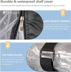 Wire Rack Covers,Heavy Duty 600D Dustproof Waterproof Storage Rack Covers for Metal Shelves,Storage Shelf Cover with Zipper for Wire Shlef,36''W x 19''D x 72''H,Black with Clear Front