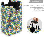 Mexico Talavera Tiles Laundry Basket for College Dorm,50L Collapsible Portable Laundry Hamper Storage Basket for Toys Clothes Organizer