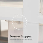 IRIS USA Craft Plastic Organizers and Storage, Rolling Storage Cart for Classroom Supplies, Storage Organizer for Art Supplies, Drawer Top Organizer for Small Parts, 5 Drawers, White/Clear