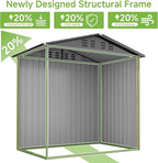 Real Relax 6x4 FT Metal Storage Shed, Outdoor Shed with Reinforced Frame & Heavy Wind/Snow Resistance, Secure Lock, for Backyard/Garden, Stores Tools & Materials, Brown