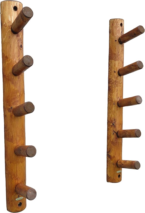 10-Place Wall-Mounted Ski Log Racks - Skis Wall Mount Garage Racks, Indoor & Outdoor Vertical Ski Holders for Walls, Hangers for Skis Storage Rack, Garage Hanging Rack - Canyon Brown