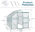 6X10FT Greenhouse for Outdoor, Polycarbonate Greenhouse with Raised Base and Anchor, Heavy-Duty Walk-in Green House with Adjustable Roof Vent and Gutter System for Patio,Backyard (Green, 6X10FT)