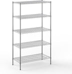 21" Deep x 42" Wide x 74" Height Wire Shelving Kit | 5-Tier | NSF Commercial Storage Rack Unit