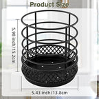 Metal Kitchen Utensil Holder for Kitchen Counter-5.43 x 5.98 inch, Black Utensil Crock for Spatula, Spoon, Fork & Knife, Rustproof Organizer