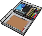 3 Pcs Office Drawer Organizer 3 Pack, Office Supplies Desk, Black Mesh Drawer Organizer Hold Pens & A4 Sized File, 12 x 9 Inches
