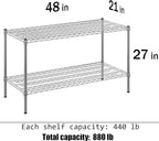 21" Deep x 48" Wide x 27" Height Wire Shelving Kit | 2-Tier | NSF Commercial Storage Rack Unit