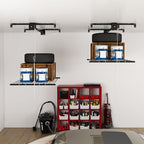 Hanging Garage Ceiling Storage Racks, Adjustable Overhead Garage Storage Lift, Mounted 4×4 FT Heavy-Duty Steel Platform for High Ceilings 10–12 FT, Supports 250 lbs for Everyday Use