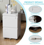 Aobabo 2 Drawer Filing Cabinet with Wheels, Lockable Metal File Cabinet with Business Card Slot for Legal/Letter Size Home Office, Required Assembled,White