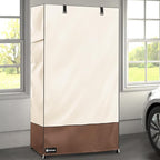 Wire Shelf Cover,600D Heavy Duty 100% Waterproof Shelf Covers for Wire Shelving,Outdoor Storage Shelves Cover for Metal Rack,36" W x 14" D x 54" H,Beige & Brown