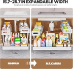 1 Pack-16"-26"W Expandable Under Sink Organizer With Upgrade Ball-Bearing Slide,2-Tier Pull Out Under Cabinet Organizer Height Adjustable,Not Suitable For Cabinets With Partitions In The Middle