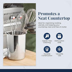OCS Parts 6.75-Inch Kitchen Utensil Holders | Set of 3 | Stainless Steel Dishwasher Safe Kitchen Countertop Organizers