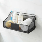 Toilet Paper Storage Basket, Metal Toilet Paper Holder, Self Adhesive Wall Mounted Bathroom Shelves with a Marker Pen, Home Organizers & Storage,Bathroom Decor and Accessories, Black