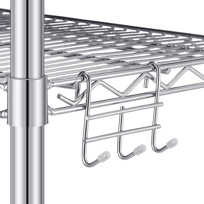 2 Pack Additional Wire Shelf for Wire Shelving Units Chrome Finish Shelving Weight Capacity 600-800 Lb, Heavy Steel Industrial for Warehouses, Closets, Kitchen (Sliver,18" W X 24" L)