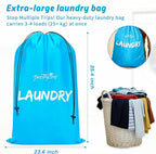 PrettyCare 2 XL (35.5 x 23.6 in) Travel Laundry Bags for Delicates, Washable Dirty Clothes Organizer - Easy to Hold 4 Loads of Laundry, Large Enougha for Laundry Hamper or Basket Travel Essentials