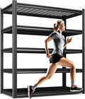 5-Tier Heavy-Duty Steel Storage Shelving Unit (71”H x 46”W x 17.7”D), Adjustable Boltless Rack, 2500 lbs Capacity – Durable Organizer for Garage, Kitchen, Basement & Workshop Black