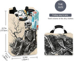 Gothic Skeleton Laundry Basket for College Dorm,50L Collapsible Portable Laundry Hamper Storage Basket for Toys Clothes Organizer