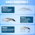 10X15 FT Metal Carport, Heavy Duty Cart Port with Reinforced Galvanized Shelter, Outdoor Weather Resistant Carport Canopy, Upgrade Car Ports for Boats, Cars, Trucks, and Tractors