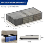 FLEXIMOUNTS 2-Pack Under Bed Storage with Wheels, 108 QT Large Collapsible & Stackable Containers, Foldable Organizer Bins for Blankets, Shoes, Books, Bedroom Closet