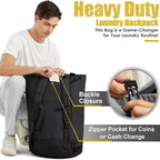 Laundry Backpack Bag 115L, Heavy Duty Laundry Bags with Shoulder Straps, Dirty Clothes Bag for College Dorm Essentials, Hamper Backpack for Travel, Laundromat, Apartment, Beach, Camping