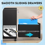 DEVAISE 3-Drawer File Cabinet, Thickened Metal Mobile Filing Cabinet with Lock, Under Desk Cabinet for Home Office, fits A4/Letter/Legal Size, Fully Assembled, 20" D x 15.8" W x 25" H, Black