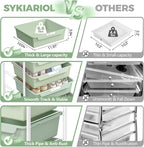 Utility Cart with Drawers,Craft Cart with 5 Drawers,Art Supply Organizer,Rolling Drawer Cart,Craft Storage Cart,Storage Drawer Carts With DIY Lable and Wooden Tabletop Area,Green