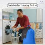 LFH Home Large Premium Cotton Canvas Laundry Bag with Drawstring and Handles Heavy Duty, Multi-Use, and Washable for Home, Travel, College or Storage 20x30 (Pack of 4)-Sky Blue