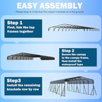 20X40 FT Large Metal Carport, Heavy Duty with Reinforced Galvanized Carports, Feature Weather Resistant Shelter Carport Canopy, Oversized Car Port for Boats, Cars, Trucks, and Tractors