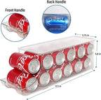 Soda Can Organizer with Lids, Stackable Soda Can Dispenser for Refrigerator, Clear Can Holder Organization and Storage Bins for Fridge, Kitchen, Countertop, Drink Pantry Organizers, Holds 12 Cans Each